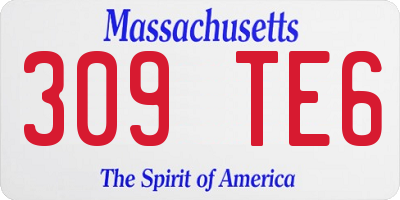 MA license plate 309TE6