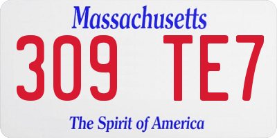 MA license plate 309TE7