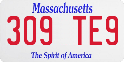 MA license plate 309TE9