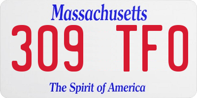 MA license plate 309TF0