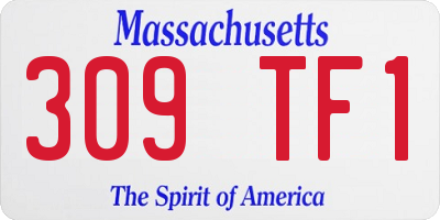 MA license plate 309TF1