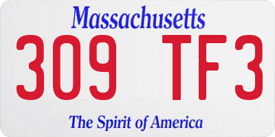 MA license plate 309TF3