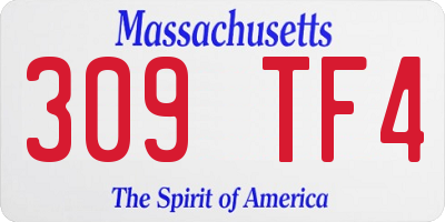 MA license plate 309TF4