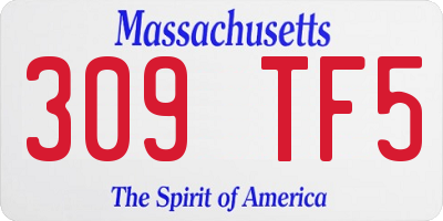 MA license plate 309TF5