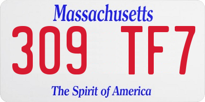 MA license plate 309TF7