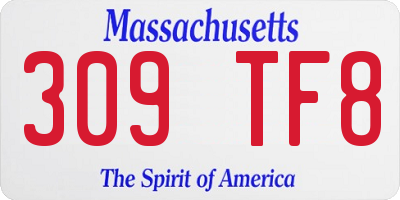 MA license plate 309TF8