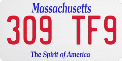 MA license plate 309TF9