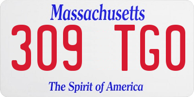 MA license plate 309TG0