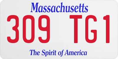 MA license plate 309TG1