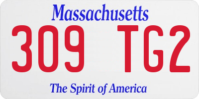 MA license plate 309TG2
