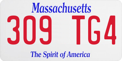 MA license plate 309TG4