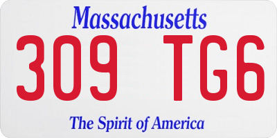 MA license plate 309TG6
