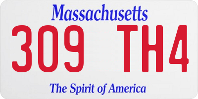MA license plate 309TH4