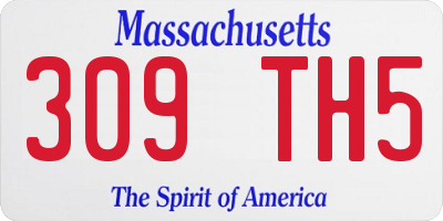 MA license plate 309TH5