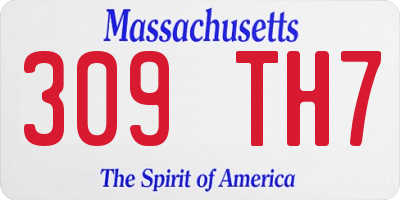 MA license plate 309TH7