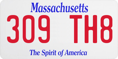 MA license plate 309TH8