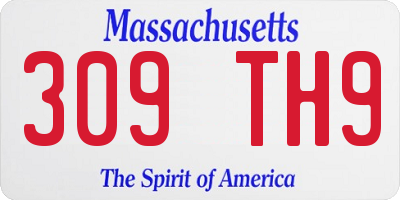 MA license plate 309TH9