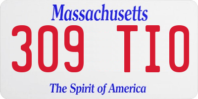 MA license plate 309TI0