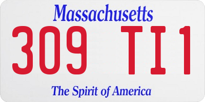 MA license plate 309TI1