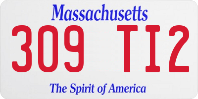 MA license plate 309TI2