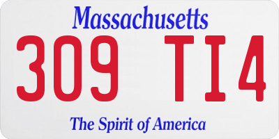 MA license plate 309TI4