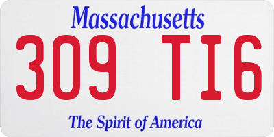 MA license plate 309TI6