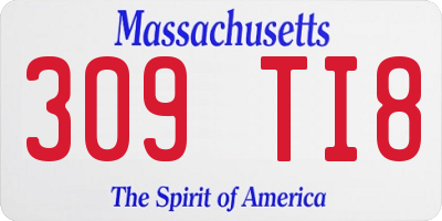 MA license plate 309TI8