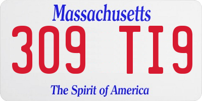 MA license plate 309TI9