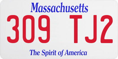 MA license plate 309TJ2