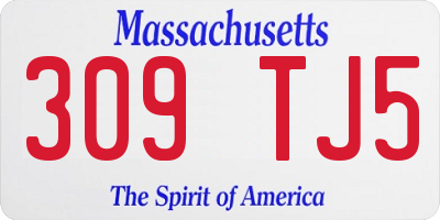 MA license plate 309TJ5