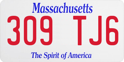 MA license plate 309TJ6