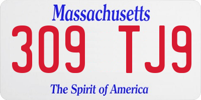 MA license plate 309TJ9