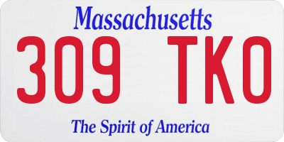 MA license plate 309TK0