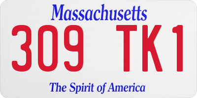MA license plate 309TK1