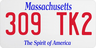 MA license plate 309TK2