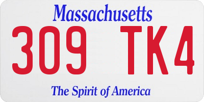 MA license plate 309TK4