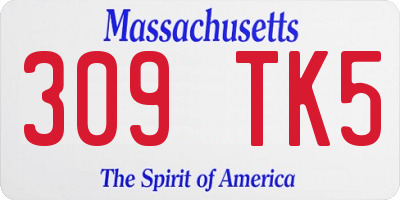 MA license plate 309TK5