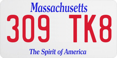 MA license plate 309TK8
