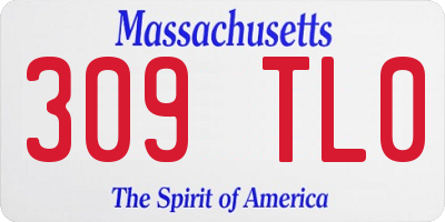MA license plate 309TL0