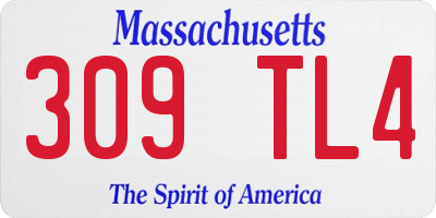 MA license plate 309TL4