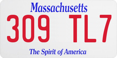 MA license plate 309TL7