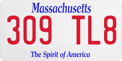 MA license plate 309TL8