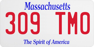 MA license plate 309TM0