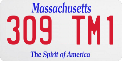 MA license plate 309TM1