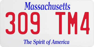 MA license plate 309TM4