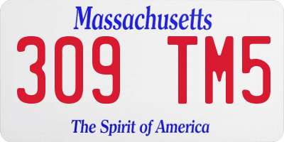 MA license plate 309TM5