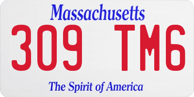 MA license plate 309TM6
