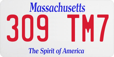 MA license plate 309TM7