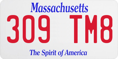 MA license plate 309TM8