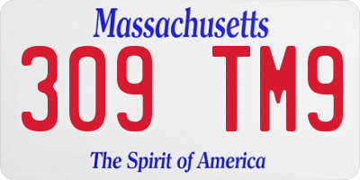 MA license plate 309TM9